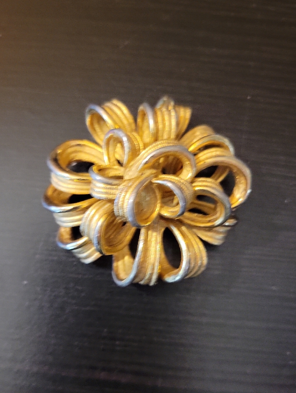 Vintage Boucher Gold-Toned Floral Loop Brooch Trifari Brooch
